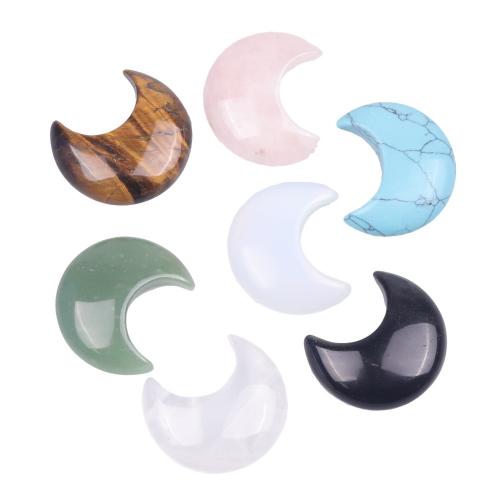 Fashion Decoration, Natural Stone, Moon, polished, for home and office & fashion jewelry & different materials for choice, more colors for choice, 35x30x10mm, Sold By PC