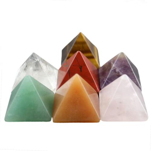 Fashion Decoration, Natural Stone, Pyramidal, polished, for home and office & fashion jewelry & different materials for choice, more colors for choice, 25x25mm, Sold By PC
