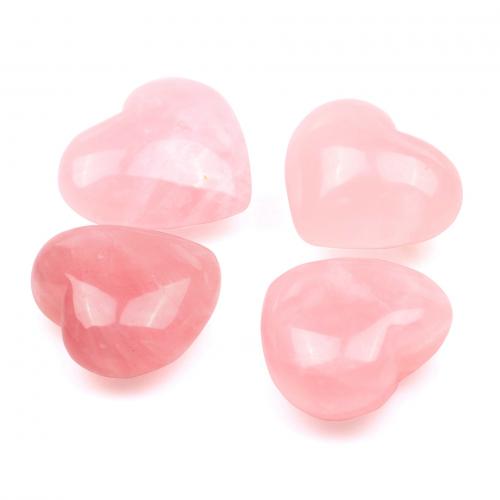 Fashion Decoration, Rose Quartz, Heart, polished, for home and office, pink, Length about 55mm,width about 23-26mm, Sold By PC