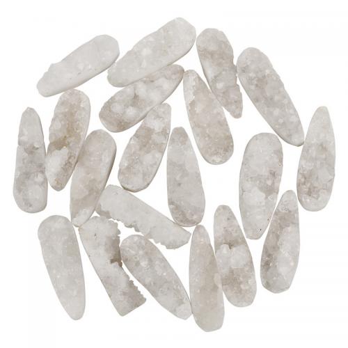 Fashion Decoration Ice Quartz Agate Teardrop for home and office & druzy style white 40mm Sold By PC