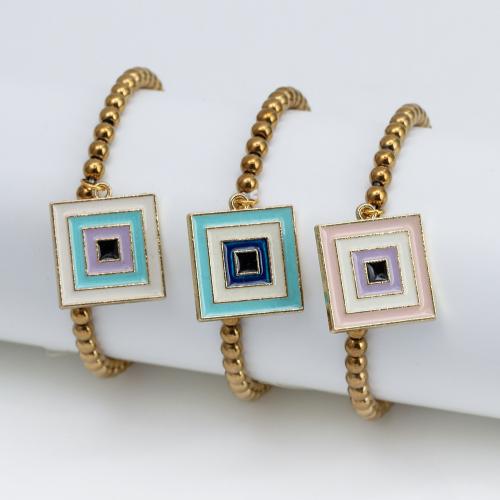 Bracelet Evil Eye bijoux, Hématite, avec alliage de zinc, Placage de couleur d'or, bijoux de mode & unisexe & styles différents pour le choix & émail, plus de couleurs à choisir, Longueur:Environ 18 cm, Vendu par PC