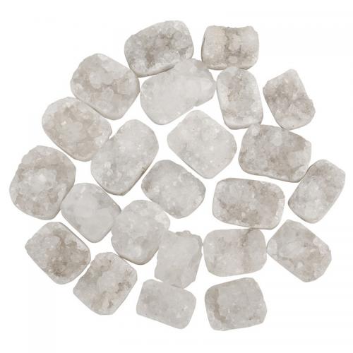 Fashion Decoration, Ice Quartz Agate, Rectangle, for home and office & druzy style, white, Length about 20-30mm, Sold By PC