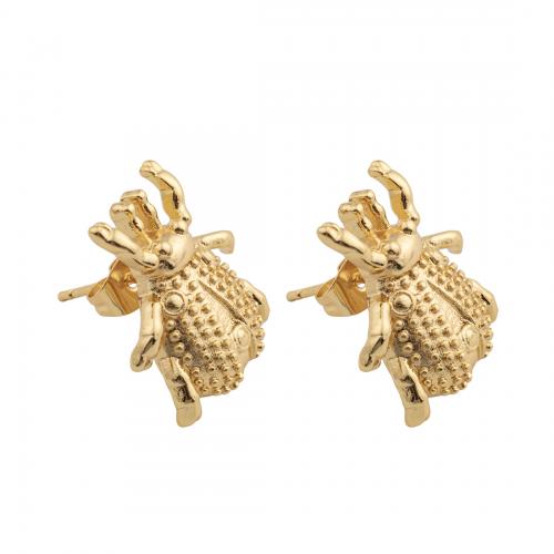 Brass Stud Earring, 14K gold plated, fashion jewelry & for woman, nickel, lead & cadmium free, 18x18x5mm, Sold By Pair