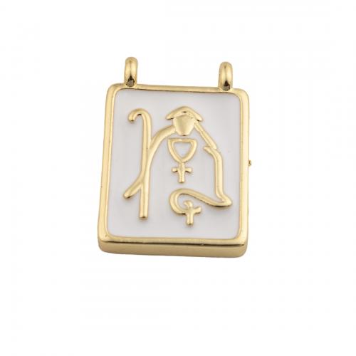 Brass Jewelry Pendants 14K gold plated DIY & enamel & double-hole nickel lead & cadmium free Approx 2mm Sold By PC