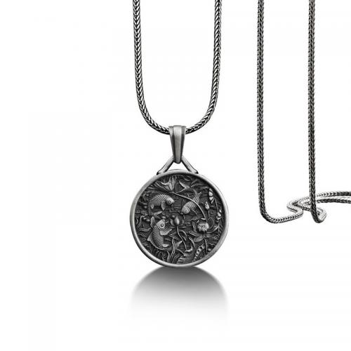 Par halsband, Stannum, med Titan Stål, med 5cm extender kedja, mode smycken & Unisex, Längd 60 cm, Säljs av PC