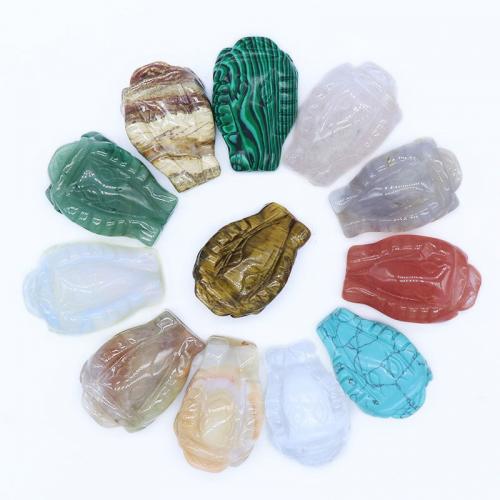 Fashion Decoration, Gemstone, Toad, Carved, for home and office, mixed colors, 33x47mm, 12PCs/Box, Sold By Box