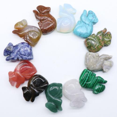 Fashion Decoration, Gemstone, Mouse, Carved, for home and office, mixed colors, 47x29mm, 12PCs/Box, Sold By Box