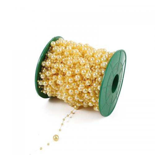 Kunststoffkette, ABS-Kunststoff-Perlen, rund, DIY, keine, Large plastic pearl:8mm,Small plastic pearl:3mm, ca. 60m/Spule, verkauft von Spule