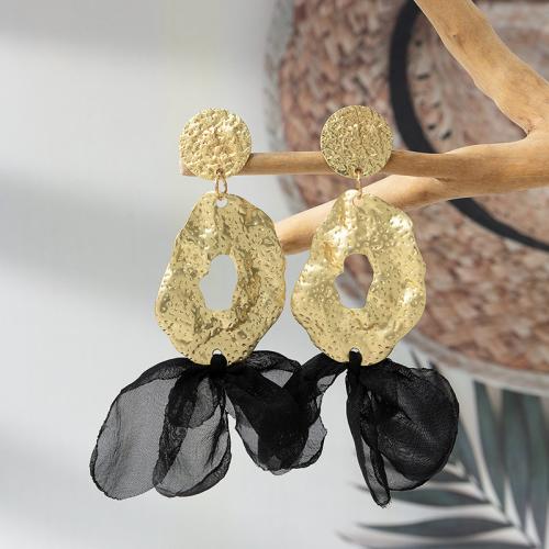 Tibetan Style Drop Earrings, Polyester, with Tibetan Style, fashion jewelry & different designs for choice, more colors for choice, Sold By Pair