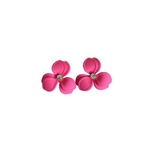 Resin Earring, Flower, stoving varnish, fashion jewelry & for woman, more colors for choice, Long: About 30mm, Sold By Pair