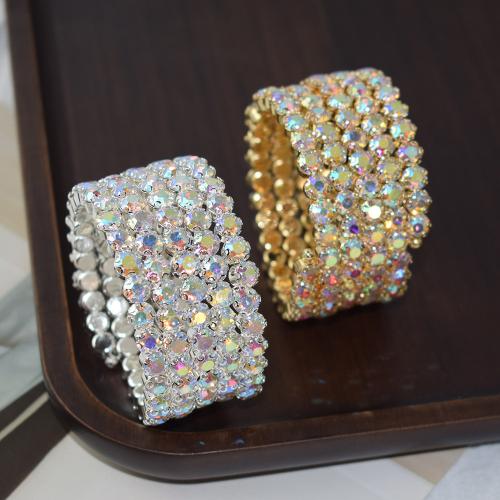 Zinc Alloy Bangle plated fashion jewelry & for woman & with rhinestone nickel lead & cadmium free 55cm 3cm Sold By PC