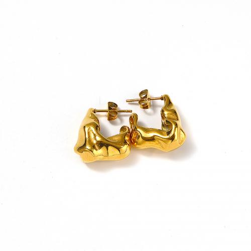 Titan Stahl Ohrring, Titanstahl, für Frau, goldfarben, 20x16mm, verkauft von Paar