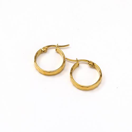 Titanium Steel  Earring, Vacuum Ion Plating, for woman, golden, 20x18mm, Sold By Pair