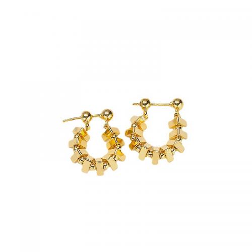 Titanium Steel  Earring Vacuum Ion Plating for woman gold Sold By Pair