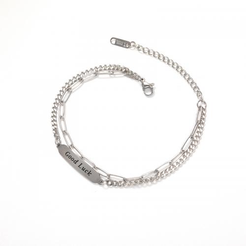 Titanium Steel Bracelet & Bangle with 5CM extender chain Vacuum Ion Plating for woman Length Approx 18 cm Sold By PC