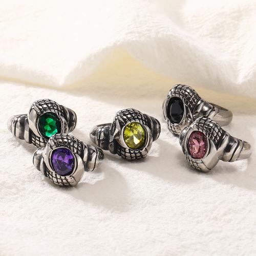 Titantium Steel prst prsten, Titanium ocel, různé velikosti pro výběr & micro vydláždit kubické zirkony & pro ženy, více barev na výběr, Prodáno By PC