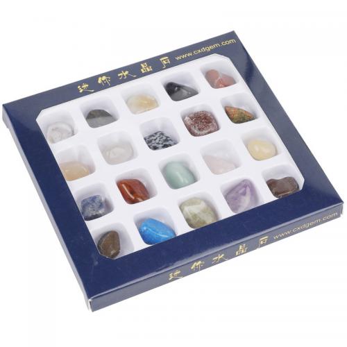 Decoração da moda, misto de pedras semi-preciosas, with caixa de papel & plástico, Irregular, cores misturadas, Length about 10-20mm, 20PCs/box, vendido por box