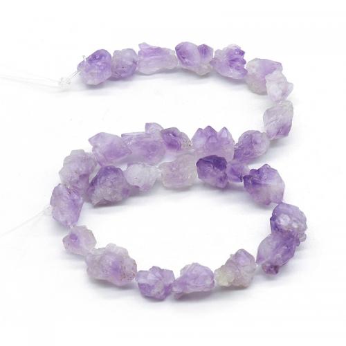 Natural Amethyst Beads, irregular, DIY, purple, Length:12-16mm, Hole:Approx 1mm, Approx 42PCs/Strand, Sold Per Approx 38 cm Strand