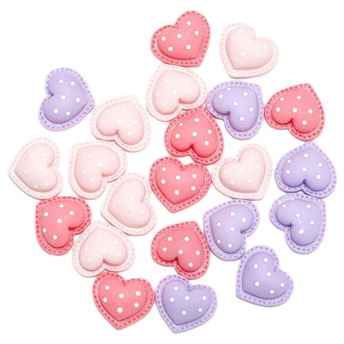 Fashion Resin Cabochons, Heart, DIY, more colors for choice, 17x15x7mm, Approx 100PCs/Bag, Sold By Bag