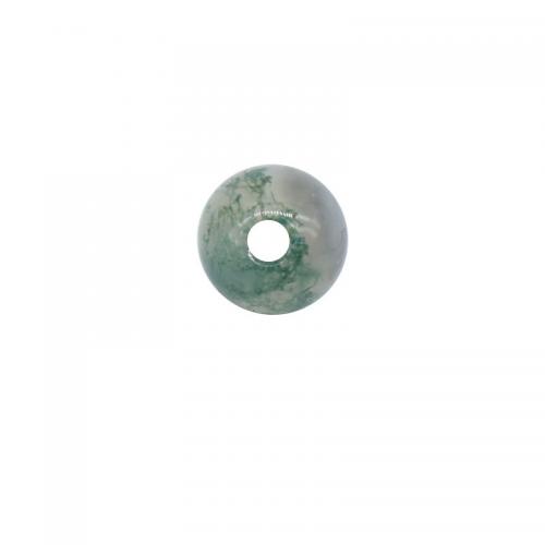 Perle Agate mousse naturelle, Rond, DIY, vert, 8mm, Trou:Environ 2mm, 10PC/sac, Vendu par sac