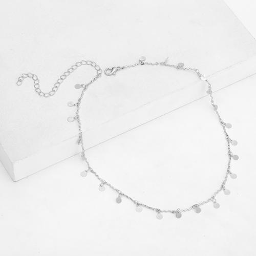 Messing Halskette, mit Verlängerungskettchen von 10CM, Dreieck, plattiert, für Frau, keine, frei von Nickel, Blei & Kadmium, Länge:ca. 35 cm, verkauft von PC