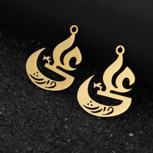 Stainless Steel Pendants, 304 Stainless Steel, plated, DIY, golden, 35x25mm, Sold By PC