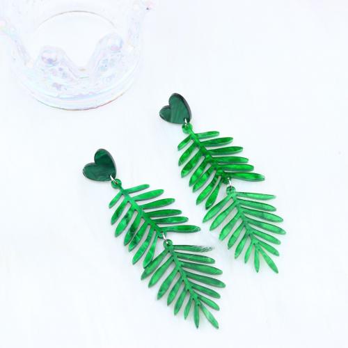 Acrylic Jewelry Earring Leaf painted fashion jewelry & for woman Sold By Pair