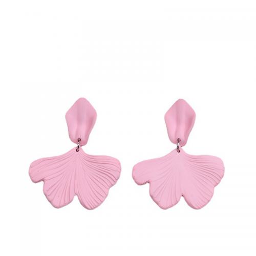 Acrylic Jewelry Earring, petals, painted, fashion jewelry & for woman, more colors for choice, 57x45mm, Sold By Pair