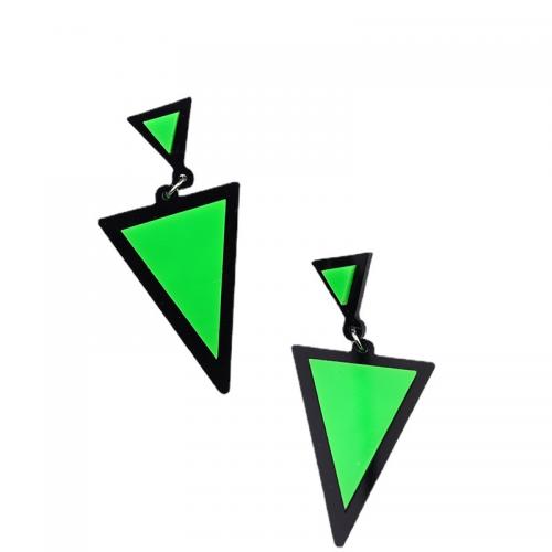 Acrylic Jewelry Earring, Triangle, painted, fashion jewelry & for woman, more colors for choice, 74x35mm, Sold By Pair
