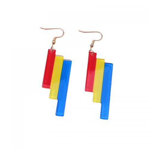 Acrylic Jewelry Earring painted fashion jewelry & printing & for woman Sold By Pair
