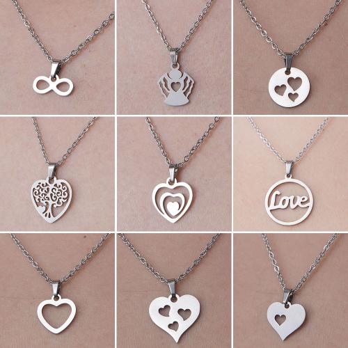 Stainless Steel Jewelry Necklace 304 Stainless Steel polished fashion jewelry & for woman original color nickel lead & cadmium free Length Approx 45-50 cm Sold By PC