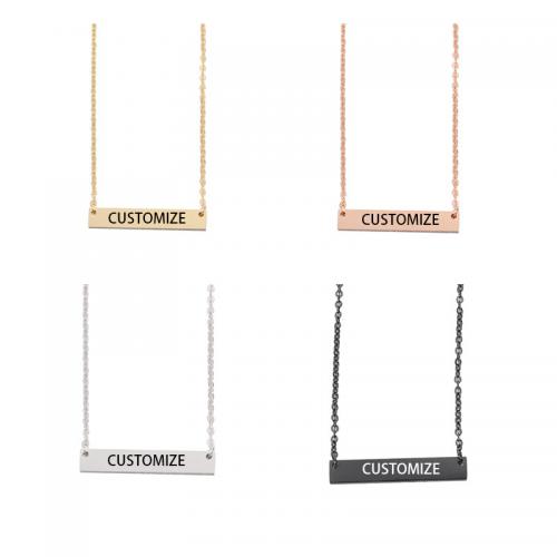 Stainless Steel Jewelry Necklace, 304 Stainless Steel, fashion jewelry & laser pattern & Unisex, more colors for choice, nickel, lead & cadmium free, Pendant:35x6mm, Length:Approx 45 cm, Sold By PC