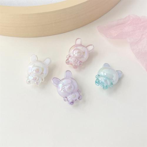 Plated Acrylic Beads, Rabbit, UV plating, DIY, more colors for choice, 35.50mm, Approx 50PCs/Bag, Sold By Bag