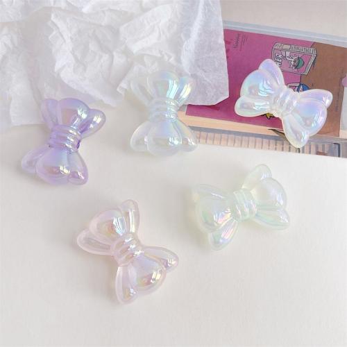 Plated Acrylic Beads, Bowknot, UV plating, DIY & luminated, more colors for choice, 32.50x24.50mm, Approx 100PCs/Bag, Sold By Bag