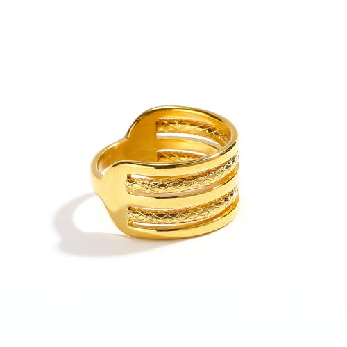 Titanium Steel Finger Ring Vacuum Ion Plating  & for woman golden Sold By PC