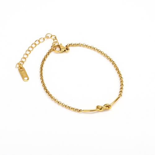 Bracelet d'acier titane, avec 5CM chaînes de rallonge, pour femme, doré, Longueur:Environ 15 cm, Vendu par PC