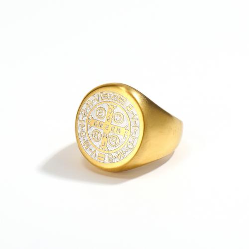 Titanium Čelik Finger Ring, različite veličine za izbor & za žene, zlatan, Prodano By PC