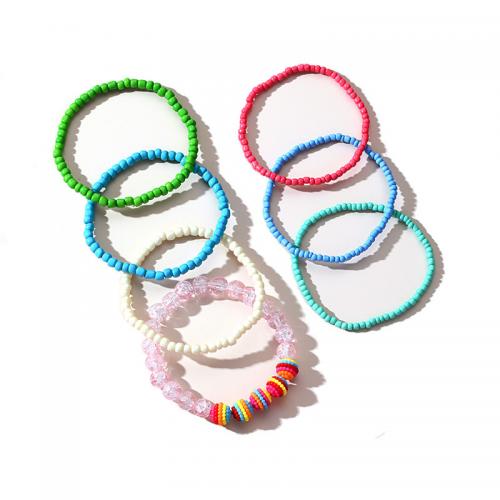 Fashion Jewelry Anklet Glass with Seedbead & for woman multi-colored Sold By Set