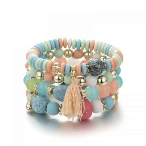 Bracelets Acrylique, bijoux de mode & multicouche & pour femme, plus de couleurs à choisir, Longueur:Environ 18 cm, Vendu par PC