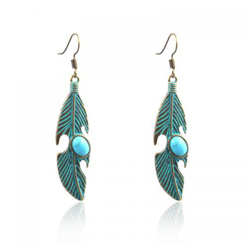 Tibetan Style Drop Earrings, with turquoise, fashion jewelry & different styles for choice & for woman, nickel, lead & cadmium free, Sold By Pair