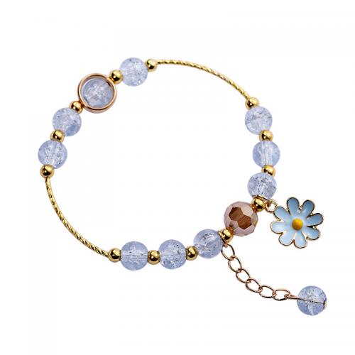 Bracelet de perles de verre, alliage de zinc, avec Des billes de verre, bijoux de mode & pour femme, plus de couleurs à choisir, Longueur Environ 18 cm, Vendu par PC