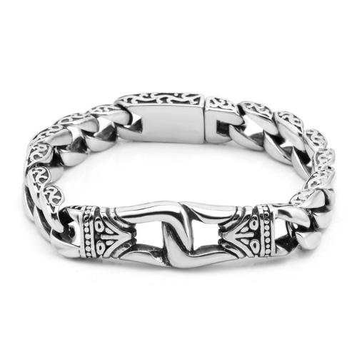 Acier inoxydable 304 bracelet, bijoux de mode & pour homme, couleur originale, Longueur:Environ 8.3 pouce, Vendu par PC