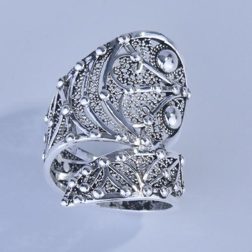 Brass Finger Ring antique silver color plated fashion jewelry & for woman & hollow nickel lead & cadmium free Sold By PC