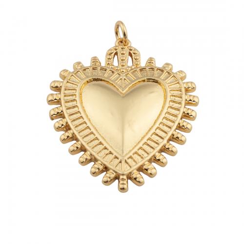 Brass Heart Pendants, 14K gold plated, DIY, nickel, lead & cadmium free, 37x29x4mm, Hole:Approx 4mm, Sold By PC