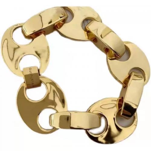 Zinc Alloy Bracelet 24K gold plated fashion jewelry & Unisex golden nickel lead & cadmium free Length 18 cm Sold By PC