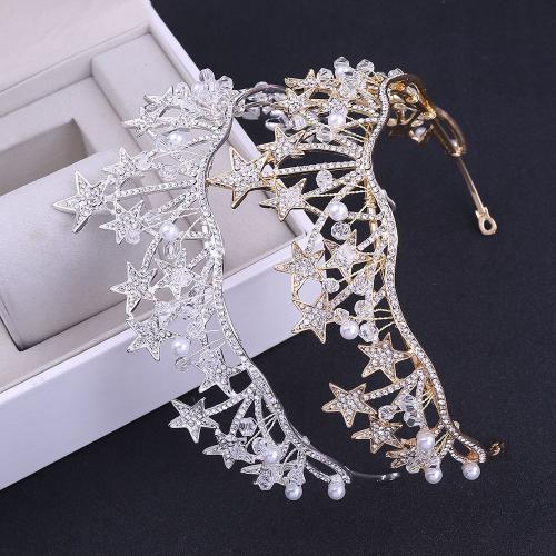 Bridal Tiaras Zinc Alloy with Plastic Pearl fashion jewelry & for woman & with rhinestone nickel lead & cadmium free Inner Approx 140mm Sold By PC