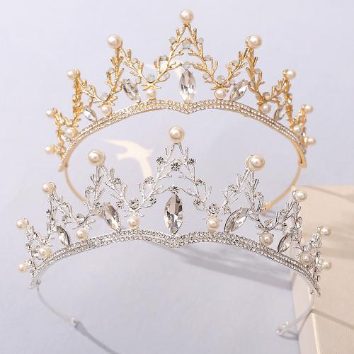 Bridal Tiaras Zinc Alloy with Plastic Pearl fashion jewelry & for woman & with rhinestone nickel lead & cadmium free Inner Approx 150mm Sold By PC