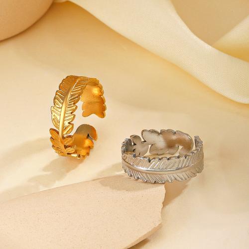 Палец кольцо из нержавеющей стали, Нержавеющая сталь 304, Листок, ювелирные изделия моды & Женский, Много цветов для выбора, inner diameter 17mm, продается PC