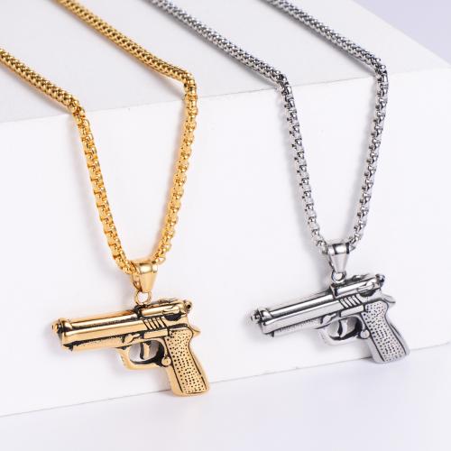 Stainless Steel Jewelry Necklace 304 Stainless Steel Gun Vacuum Ion Plating fashion jewelry & for man Length Approx 23.62 Inch Sold By PC