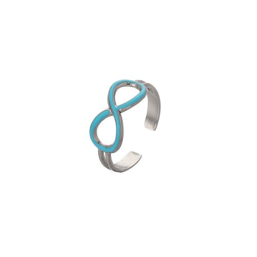 Enamel Stainless Steel Finger Ring, 304 Stainless Steel, Number 8, fashion jewelry & for woman, Sold By PC